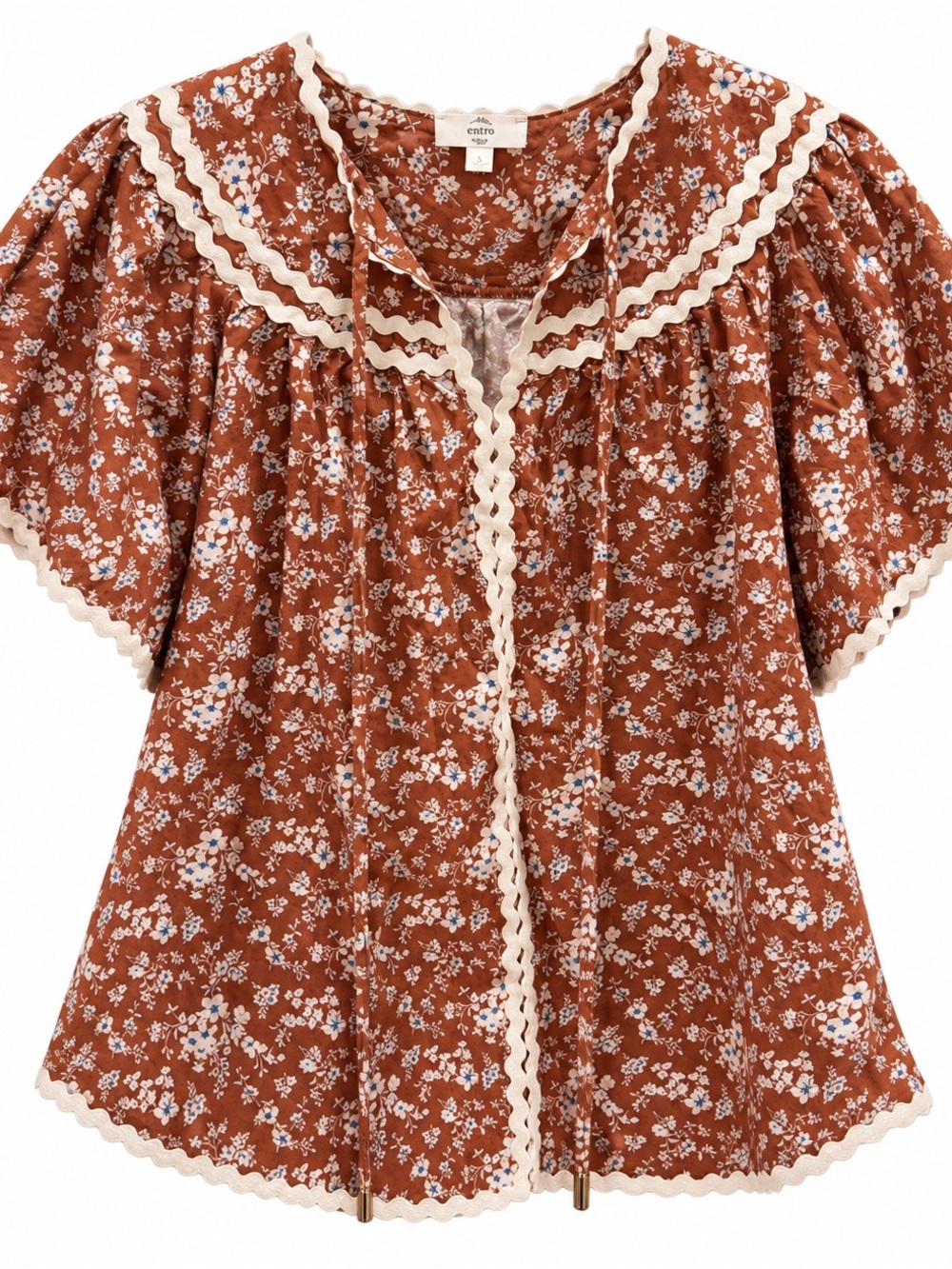 entro Rust Floral Blouse | Large - Picture 4 of 5